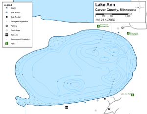 Lake Ann Topographical Lake Map