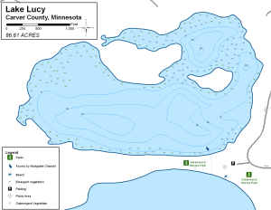 Lake Lucy Topographical Lake Map