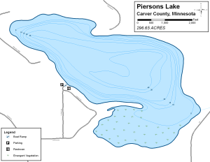 Piersons Lake Topographical Lake Map