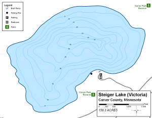 Steiger Lake Topographical Lake Map