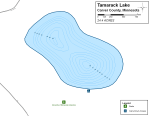 Tamarack Lake Topographical Lake Map