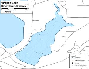 Virginia Lake Topographical Lake Map