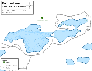 Barnum Lake Topographical Lake Map