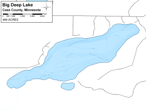 Big Deep Lake Topographical Lake Map