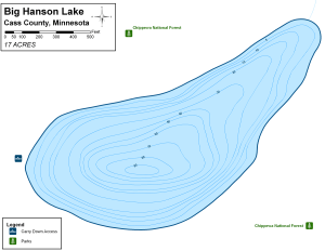 Big Hanson Lake Topographical Lake Map