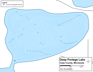 Deep Portage Lake Topographical Lake Map