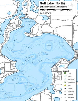 Gull Lake North Topographical Lake Map