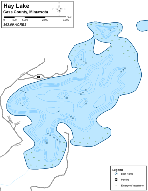Hay Lake Topographical Lake Map