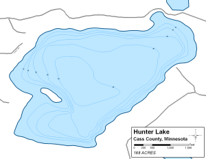 Hunter Lake Topographical Lake Map