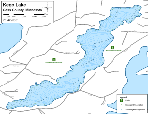 Kego Lake Topographical Lake Map