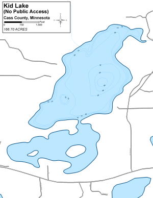 Kid Lake Topographical Lake Map