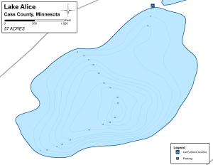Lake ALice Topographical Lake Map