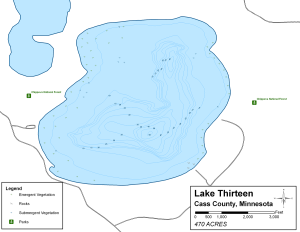Lake Thirteen Topographical Lake Map