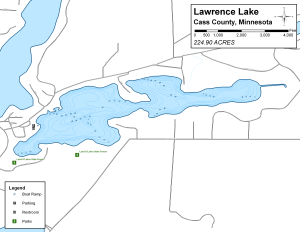 Lawrence Lake Topographical Lake Map