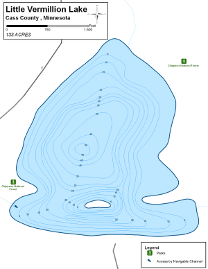 Little Vermillion Lake Topographical Lake Map