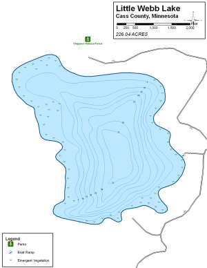 Little Webb Lake Topographical Lake Map