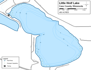 Little Wolf Lake Topographical Lake Map