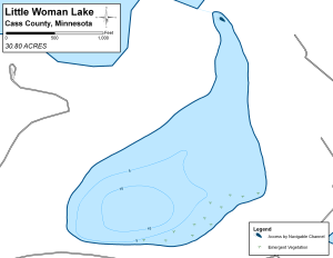 Little Woman Lake Topographical Lake Map