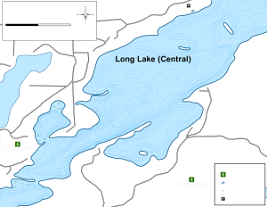 Long Lake Central Topographical Lake Map