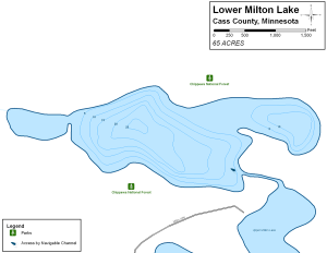 Lower Milton Lake Topographical Lake Map