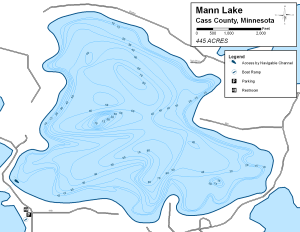 Mann Lake Topographical Lake Map