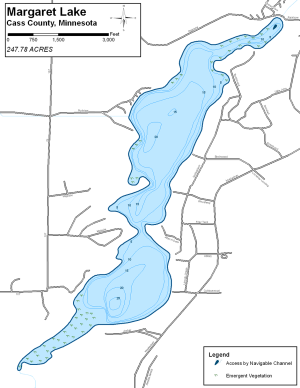 Margaret Lake Topographical Lake Map