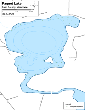 Paquet Lake Topographical Lake Map