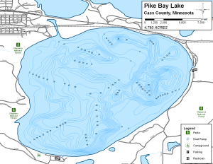Pike Bay Lake Topographical Lake Map