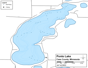 Ponto Lake Topographical Lake Map