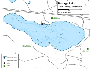 Portage Lake Topographical Lake Map