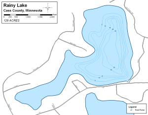 Rainy Lake Topographical Lake Map