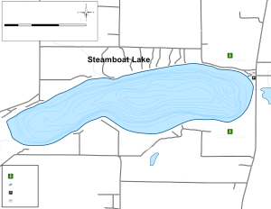 Steamboat Lake Topographical Lake Map