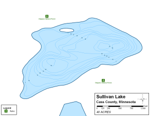 Sullivan Lake Topographical Lake Map
