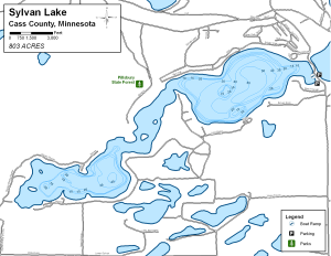 Sylvan Lake Topographical Lake Map