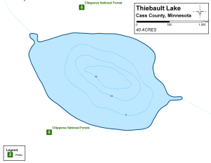 Thiebault Lake Topographical Lake Map