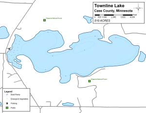 Townline Lake Topographical Lake Map