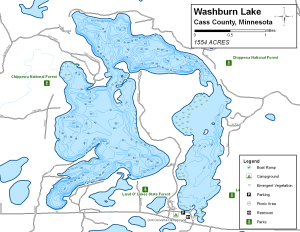 Washburn Lake Topographical Lake Map