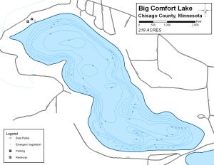 Big Comfort Lake Topographical Lake Map