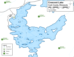 Crescent Lake Topographical Lake Map