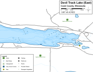 Devil Track Lake East Topographical Lake Map
