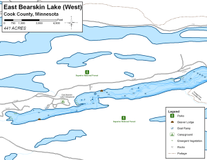 East Bearskin Lake (West) Topographical Lake Map