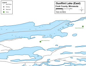 Gunflint Lake East Topographical Lake Map