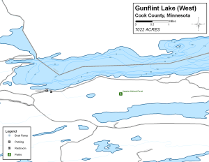 Gunflint Lake West Topographical Lake Map
