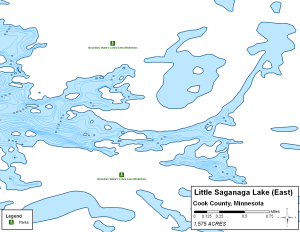 Little Saganaga Lake (East) Topographical Lake Map