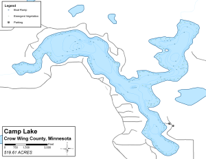 Camp Lake Topographical Lake Map