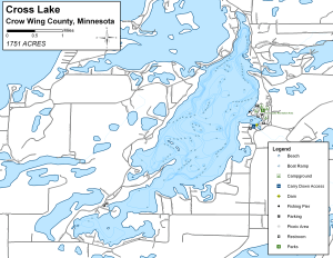 Cross Lake Topographical Lake Map