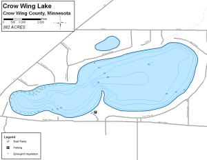 Crow Wing Lake Topographical Lake Map