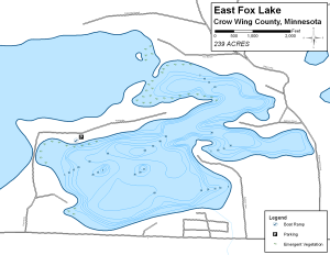 East Fox Lake Topographical Lake Map
