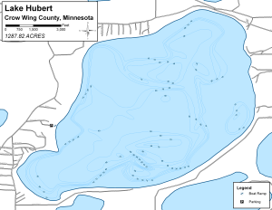 Lake Hubert Topographical Lake Map