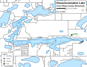 Ossawinnamakee Lake Topographical Lake Map